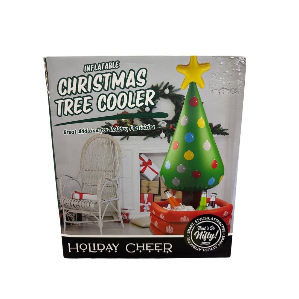 Inflatable Christmas Tree Cooler For Holiday Drinks Indoor & Outdoor Use